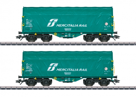 Märklin 47228 H0 Schiebeplanenwagen, Mercitalia Rail 2er-Set