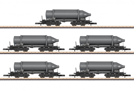 Märklin 82092 Spur Z Carbid-Flaschenwagen, DB 5er-Set