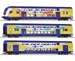 Roco 6220105 H0 Doppelstockwagen, metronom 3er-Set für AC~ Wechselstrom